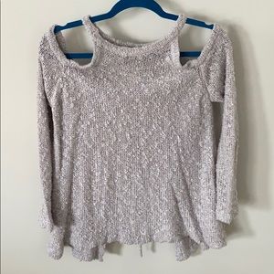 She +Sky lavender sweater open back